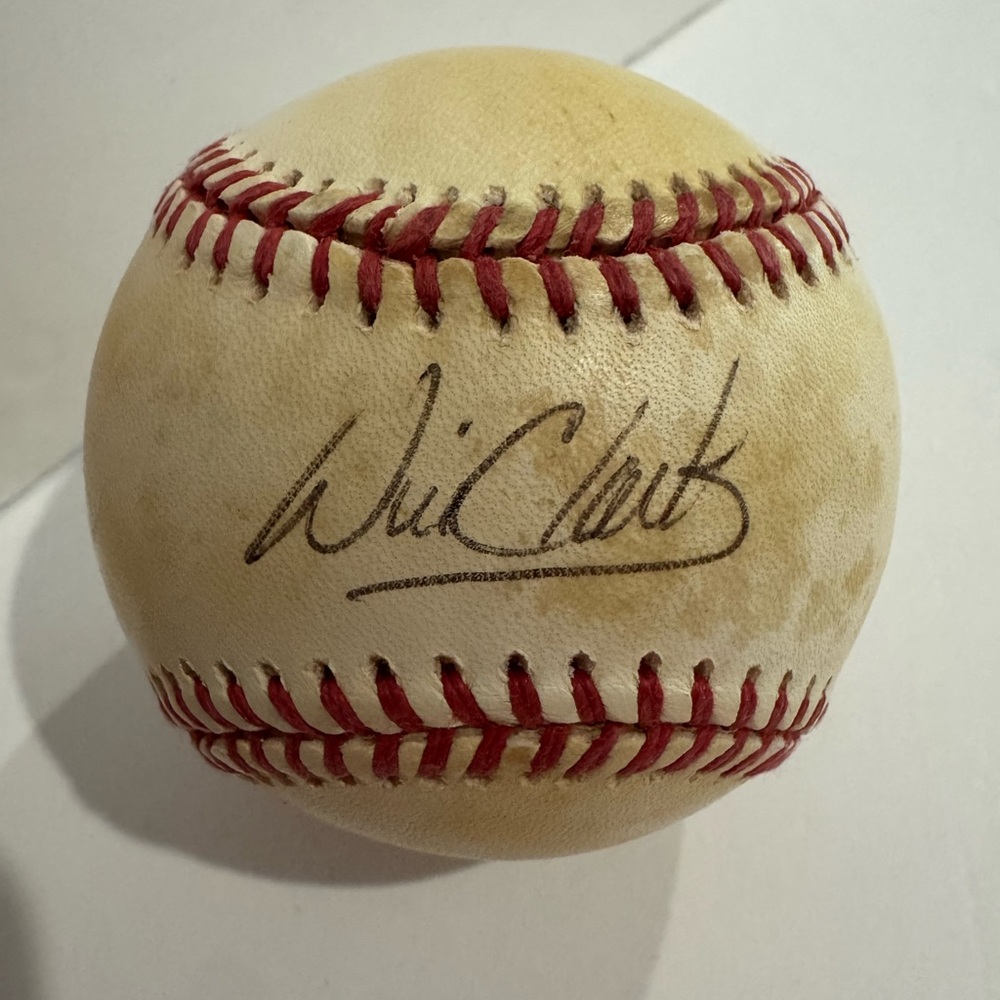 Will Clark Autographed Baseball. Baseball Card included (not signed)